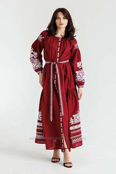 Сукня вишиванка жіноча 0026 бордова