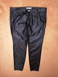 Брюки стрейч-коттон батал под кожу Next р 52-54