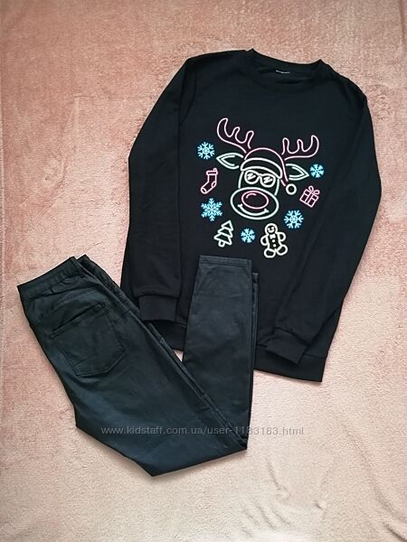 Комплект новогодний лосины и свитшот удлинённый р 48-50
