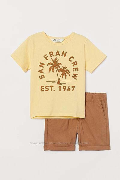 Літні комплекти H&M на хлопчика футболка майка шорти бавовна котон НМ 