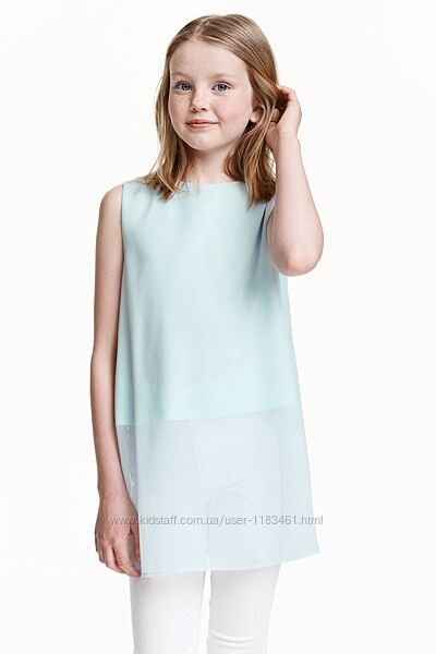 Нежная шифоновая блуза туника H&M на девочку подростка 
