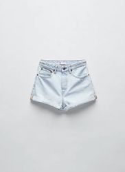 Джинсовые шорты Мом с высокой посадкой Zara, 44р, оригинал