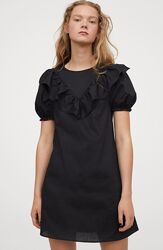 Черное хлопковое платье от H&M, 38р, оригинал