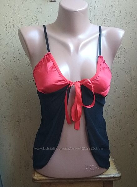 Комплект чорний червоний пеньюар 088