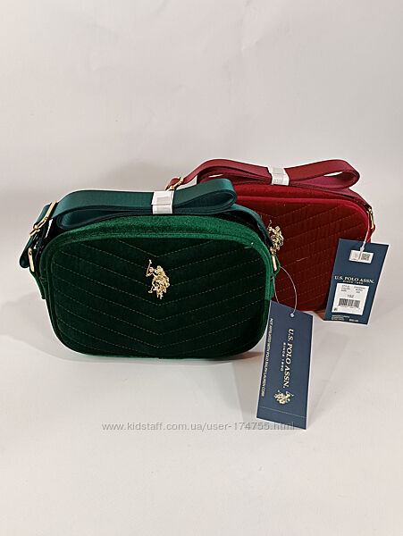 Жіноча бархатна сумка кросбоді Crossbody U. S. POLO ASSN. Оригінал