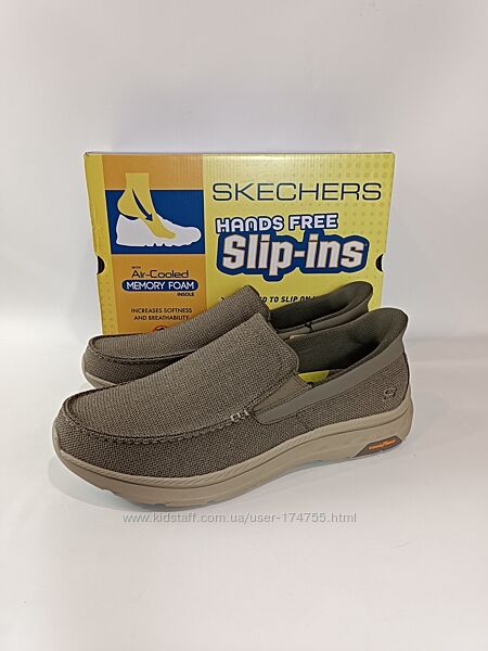 Чоловічі текстильні мокасини Skechers Pollard-Wilfred 50.5 розмір