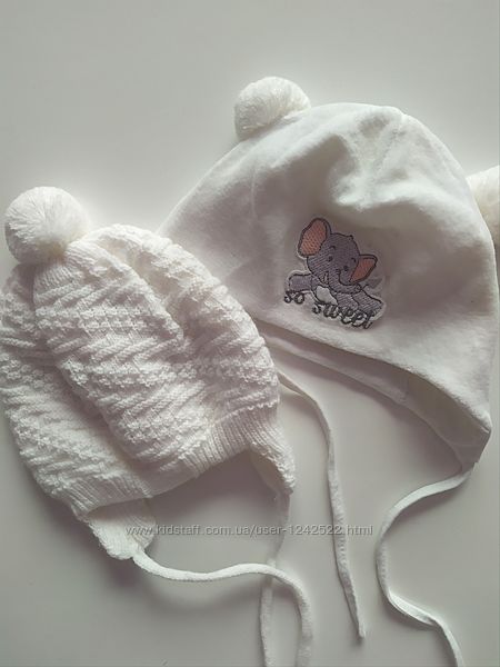 Демисезонные шапочки для малыша 0-3 месяца