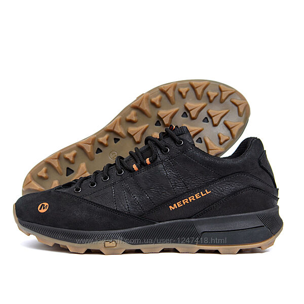 Мужские кожаные кроссовки MERRELL Black М-05ч
