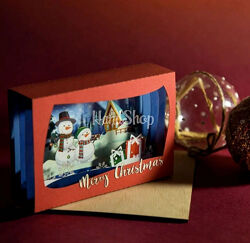 Зимова коробочка листівка панорамка Merry Christmas