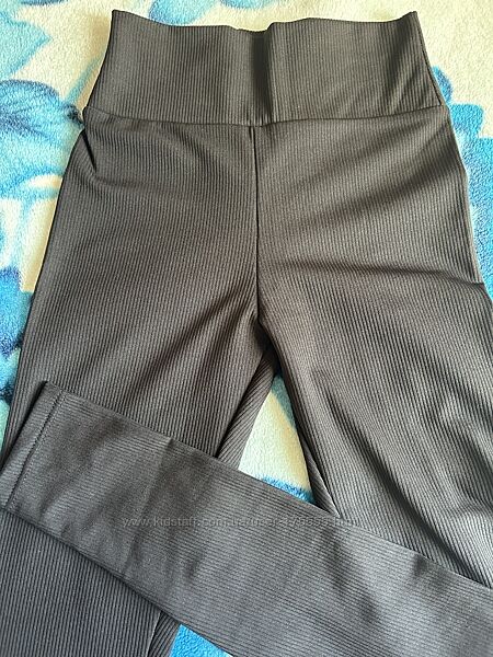 Лосини в рубчик на флісі