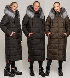 Жіноче зимове пальто довге з плащівки. Женское зимнее длинное пальто 