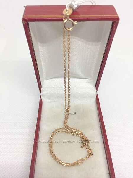 Новая серебряная цепочка якорка 40 45 50 55 см позолота серебро 925 пробы