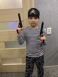 Тельняшка  детская от 1до11 лет , тельняшка черная полоска мальчику девочке