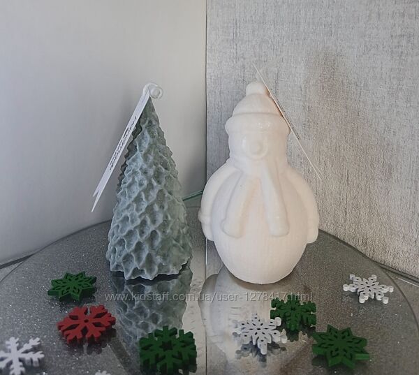 Набір новорічних свічок з соєвого воску