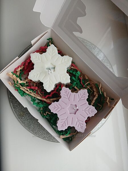 Набір свічок Сніжинки з соєвого воску