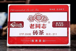 PuEr tea. Чай пуэр кирпичный насыщеный Старый товарищ, Юннань Джонча и др