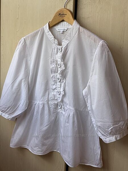 Легка білосніжна котонова блуза від marks&spencer