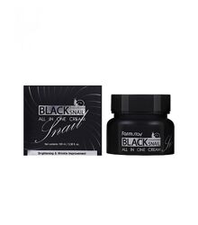 Антивозрастной крем для лица с черной улиткой FARMSTAY BLACK SNAIL ALL-IN 