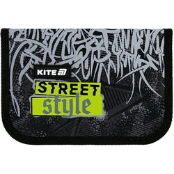Пенал без наповнення Kite Street Style K25-621-6, 1 відділення, 1 закот  20,5х14х4  чорний