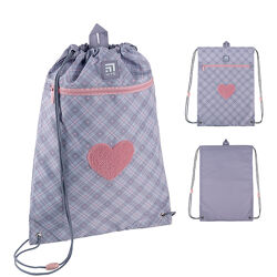 Сумка для взуття Kite Fluffy Heart K24-601M-23  46x33 см  сірий