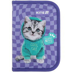 Пенал без наповнення Kite Studio Pets SP25-622-2, 1 відділення, 2 закоти  20,5х14х4  фіолетовий