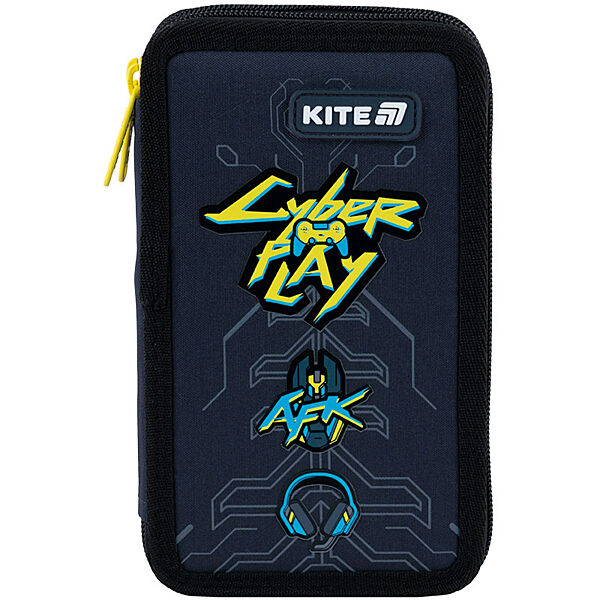 Пенал без наповнення Kite Cyber K25-623-4, 2 відділення  20x12x4,5  сірий