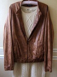 Куртка бомбер коричнева зміїний принт рептилії marie mero