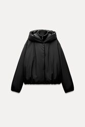 Водо та вітронепроникна укорочена куртка Zara пуфер Zara жіноча куртка Zara