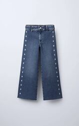 широкі джинси Zara на дівчинку 12/13 років джинси Zara збоку з зірочками 