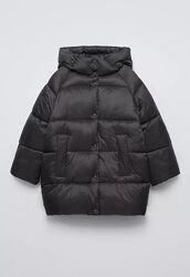 Пуфер Zara стьобана куртка Zara подовжена куртка Zara для дівчинки 