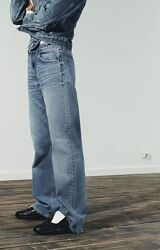 Жіночі джинси Zara середня посадка блакитні джинси zara wide leg Зара