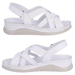 Комфортные кожаные босоножки на высокий подъем или широкую ногу Турция 25,5