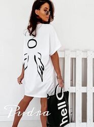 Платье футболка крылья ангела, два цвета, норма и батал