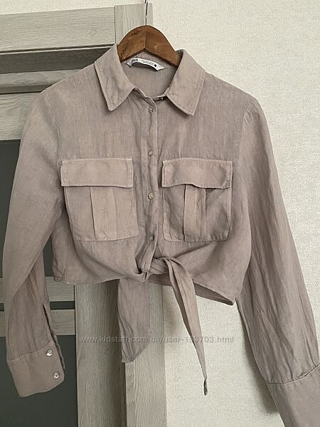 Лляна сорочка ZARA, розмір S
