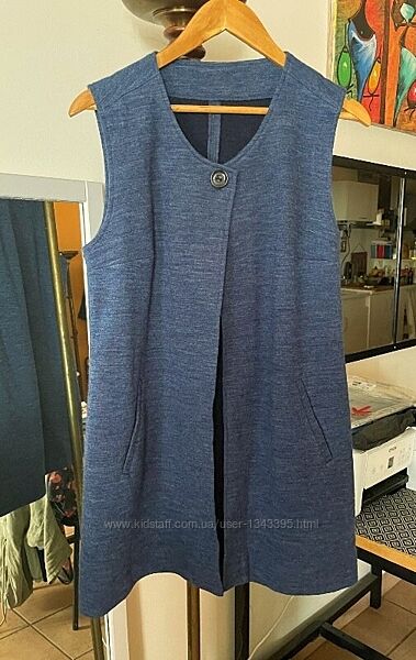 Довгий теплий вовняний жилет