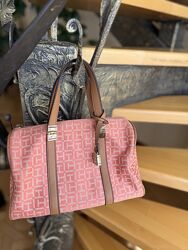 tommy hilfiger сумка тканевая оранжевая корал бочонок текстильная