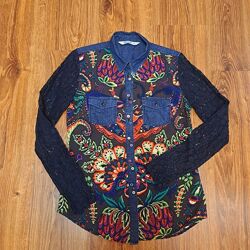 Шикарная дизайнерская рубашка Desigual, размер S.