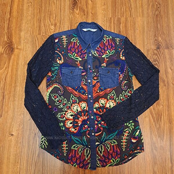 Шикарная дизайнерская рубашка Desigual, размер S.
