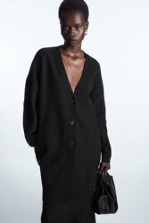 Розкішний подовжений кардиган COS, 100 вовна, розмір XS-S-M.