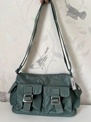 Нейлонова сумка з кишенями pink nylon cargo shoulder bag