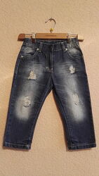 Бриджи скинни джинсовые рванки для девочки 7-8лет, рост 122-128см от orby 