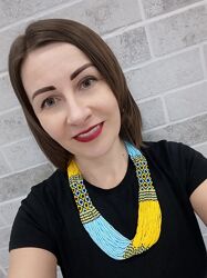 Намисто українське блакитно-жовте 