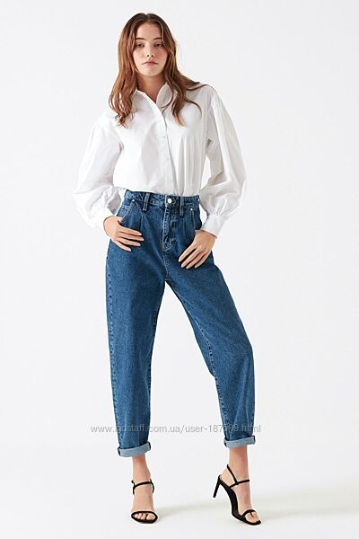 Женские крутые джинсы высокая посадка mavi laura размер l, m 