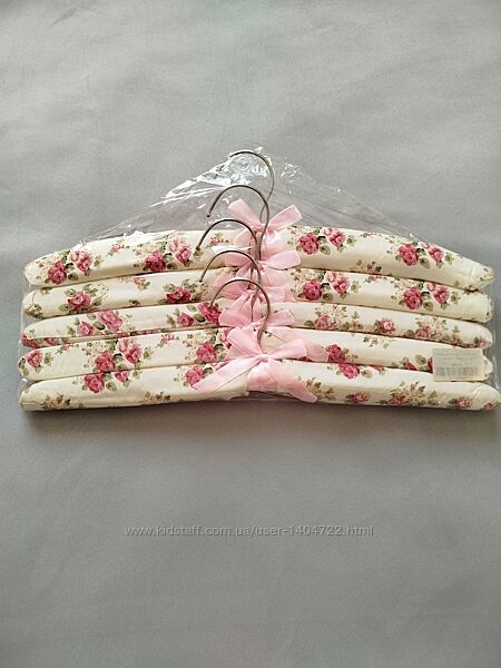 Набір м´яких вішалок 5 шт, різні принти, м´які вішалки, тремпеля