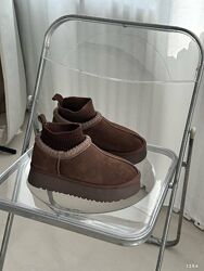 Уггі в шоколадному кольорі, уггі шоколад, угги с носком 37,39-41р код 1254