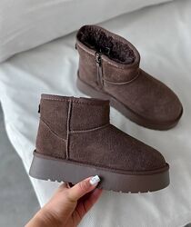 Шоколадні уггі з замком, натуральна замша, женские угги  36-41р код 3130