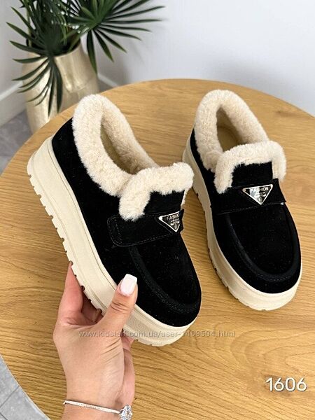 Трендові утеплені лофери Vivi натуральна замша, черевики 36-41р код 1606
