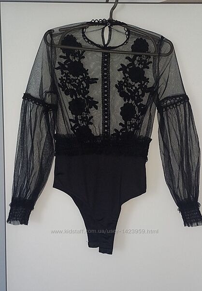 Боди блуза кружево чёрный Vera & Lucy 34-36р XS