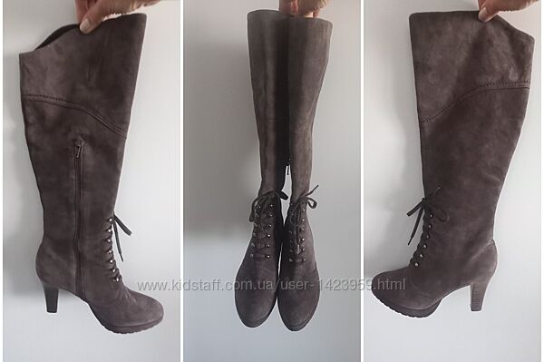 сапоги замша какао танкетка каблук коричневый Германия 36-37р 4