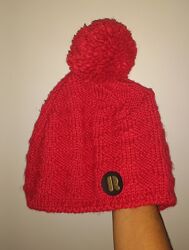 Шапка Трикотаж Красная шерсть балабон Германия